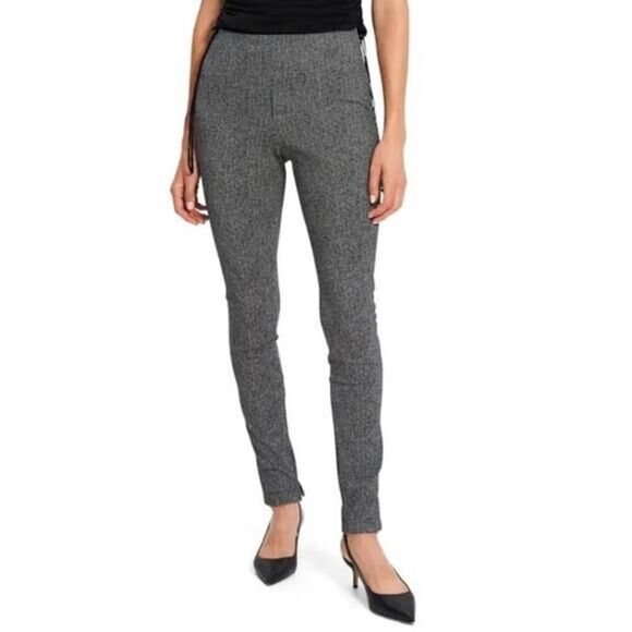 Theory Louise Formation Gray Herringbone Skinny Tapered Ankle Pants size 4 - Picture 2 of 11